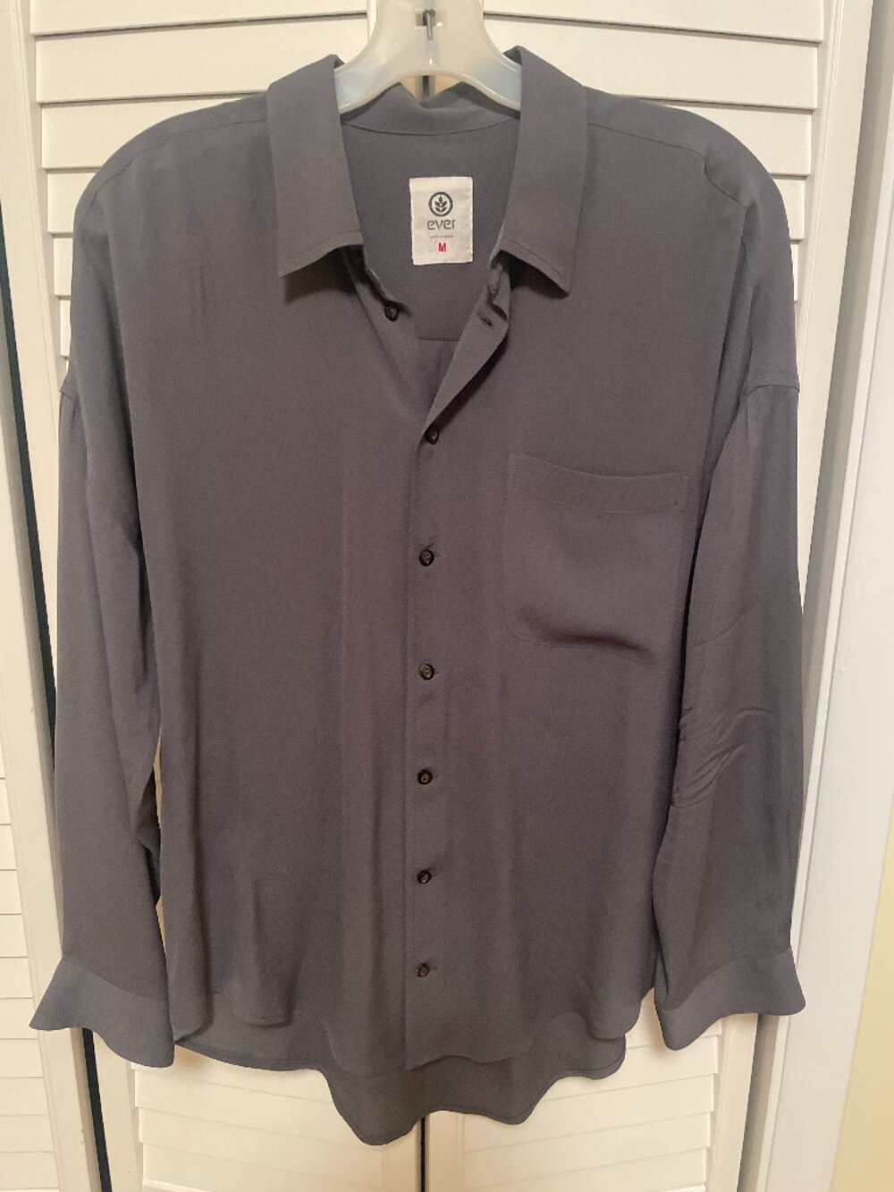 Grey silk dress shirt, size M